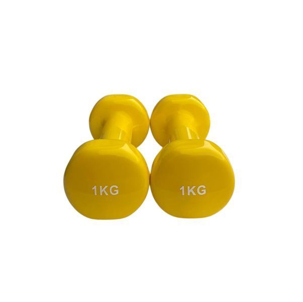 Гантель для фитнеса с виниловым покрытием Generation Fintess FF51D3B-1kg (желтая) FF51D3B-1kg yellow фото