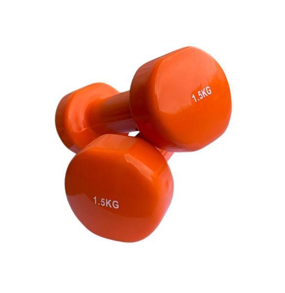 Гантель для фітнесу з вініловим покриттям Generation Fintess FF51D3B-1.5kg (помаранчева) FF51D3B-1.5kg orange фото