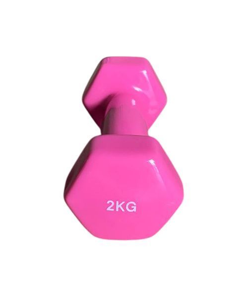 Гантель для фітнесу з вініловим покриттям Generation Fitness FF51D3A-2kg (рожевий) FF51D3A-2kg pink фото