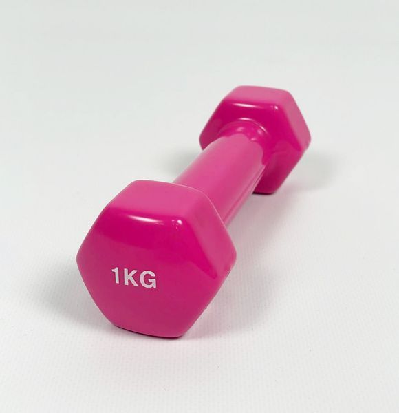 Гантель для фитнеса с виниловым покрытием Generation Fitness FF51D3A-1kg (розовый) FF51D3A-1kg (pink) фото