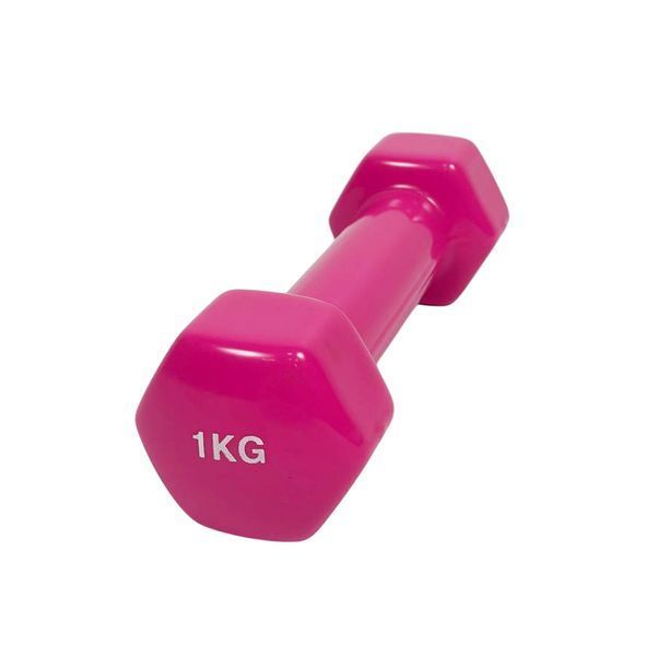 Гантель для фитнеса с виниловым покрытием Generation Fitness FF51D3A-1kg (розовый) FF51D3A-1kg (pink) фото