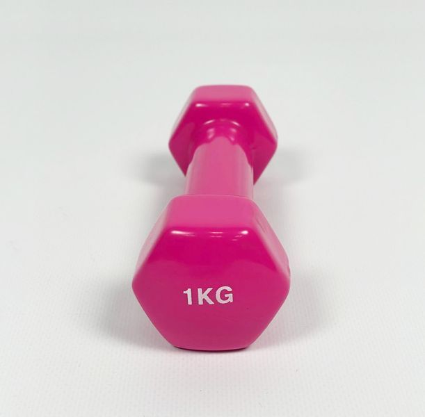 Гантель для фитнеса с виниловым покрытием Generation Fitness FF51D3A-1kg (розовый) FF51D3A-1kg (pink) фото