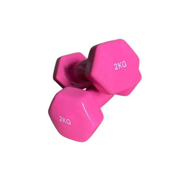 Гантель для фітнесу з вініловим покриттям Generation Fitness FF51D3A-2kg (рожевий) FF51D3A-2kg pink фото