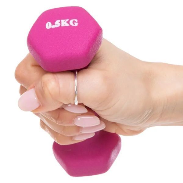 Гантель для фітнесу з неопреновим покриттям Generation Fitness FF51D4A-0.5kg (рожевий) FF51D4A-0.5kg pink фото