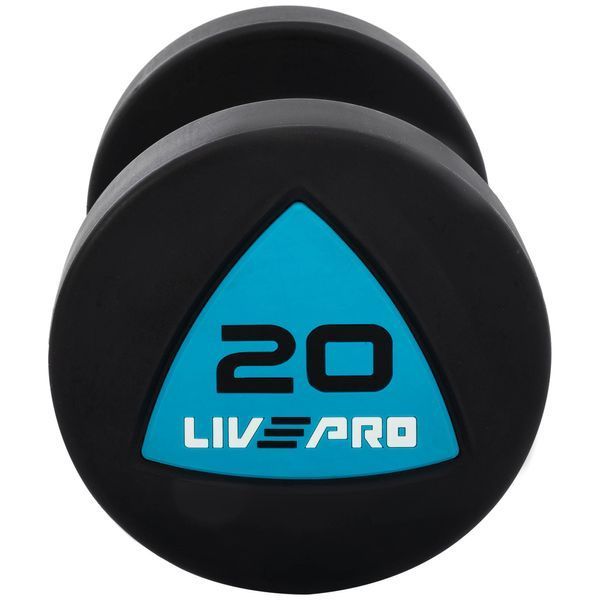 Гантелі з поліуретановим покриттям 20 кг LiveUp 2 шт LP8002-20 фото